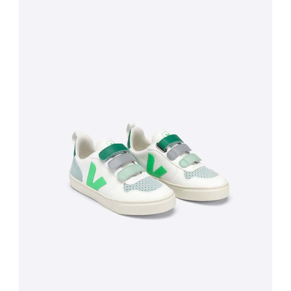 Veja V-10 CHROMEFREE Tornacipő Gyerek White/Green | HU 846NWY